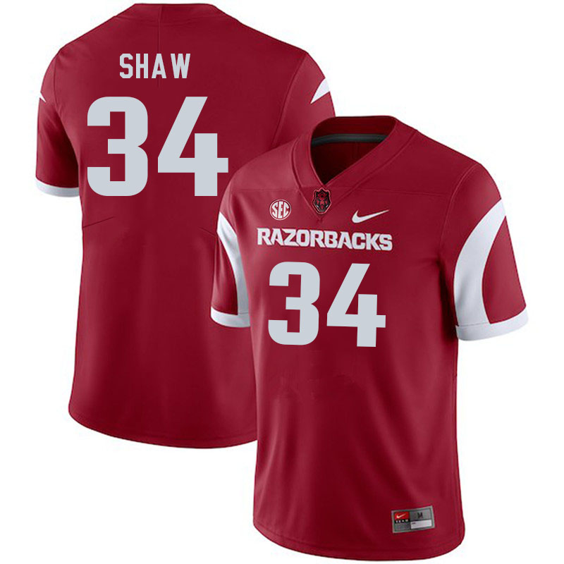 Men #34 Jabrae Shaw Arkansas Razorback College Football Jerseys Stitched Sale-Cardinal - Click Image to Close